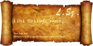 Lihi Szilvánusz névjegykártya